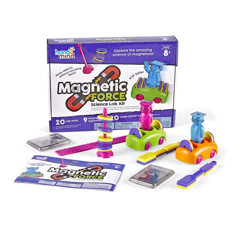 hand2mind Magnetic Science Kit for Kids 8-12, Kids Science Kit with Fact-Filled Guide, Make Magnets Float and Build a Compass, STEM Toys, 9 Science Experiments - Image 1